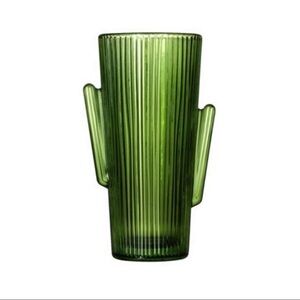 Vintage Libbey Saguaro Cactus Green Glass Tumbler - 16oz Highball